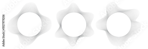 Sound wave pattern. Round lines icon. Abstract sound beat