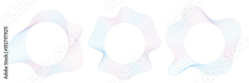 Wave equalizer set.  Energy or light effect. Radieal spectrum. Music frames