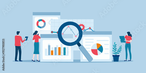 Data analysis and research with team collaboration on digital devices