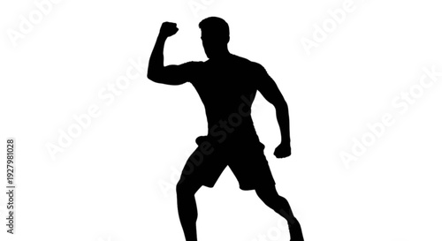 Silhouette of a person flexing their arm in a dynamic pose