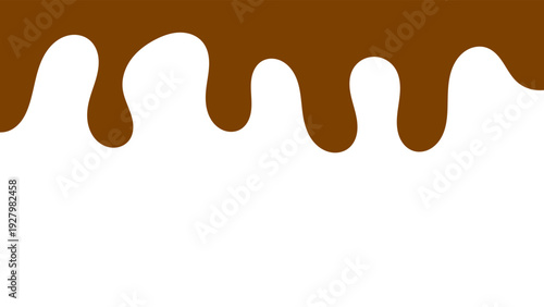Wavy brown chocolate background with melting chocolate drops. Curved chocolate design concept. Melted chocolate wave texture.