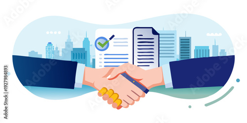 A successful deal is sealed with a handshake and signed document