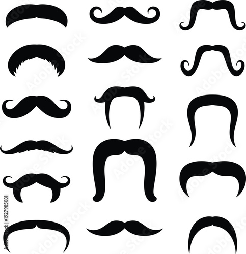 A collection of different mustache styles and shapes