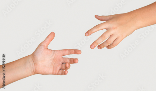 Foto Two hands reaching to each other