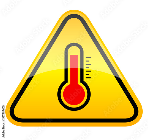 Hot temperature warning sign