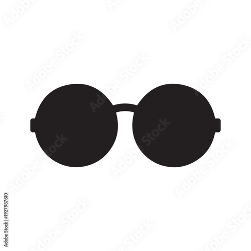 Reading glasses black dark icon with round lenses. Element for a website for the blind and visually impaired. Isolated vector clipart and illustration on white background. Editable template