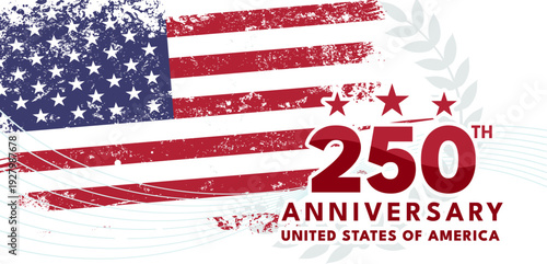 250 years of Independence greetings. United States  of America 4th of July festive banner. - vector illustration 
