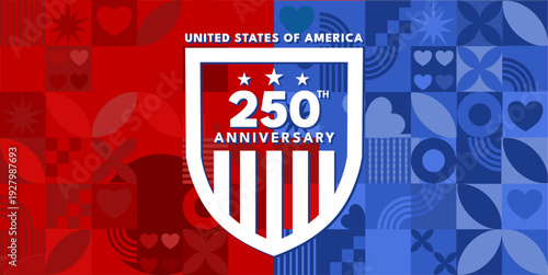 United states of america 250th anniversary celebration - banner, vector illustration, USA 250