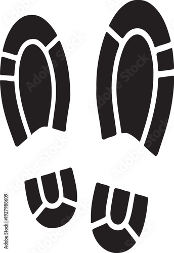 Shoes footprint silhouette. Vector image
