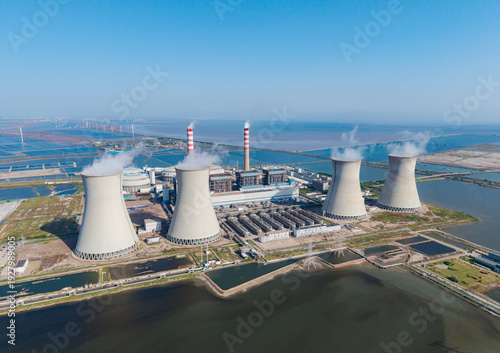 Aerial view of the Tianjin Coastal Power Plant