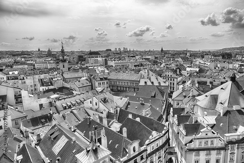 Panoramic view of Prague's rooftops, Czech Republic