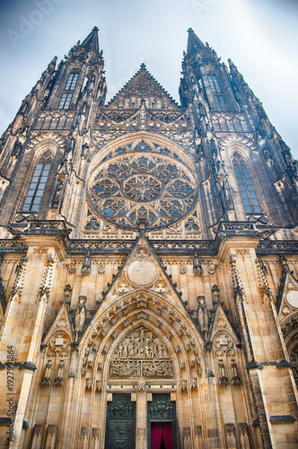 St. Vitus Cathedral showing off its impressive gothic architecture, Prague