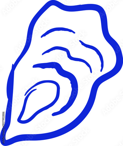 Oyster Shell Outline Linework