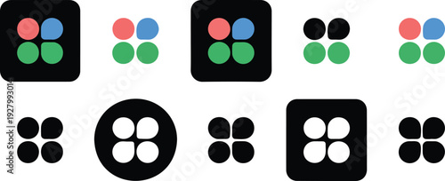 Modern UI and App Interface Icon Collection in Color and Black Outline Styles for Web and Mobile Design