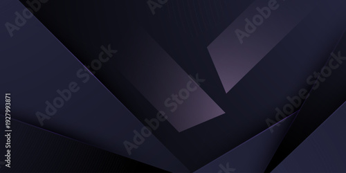 Abstract dark purple background with overlap papercut shadow shapes pattern element concept design. Simple and elegant banner style.