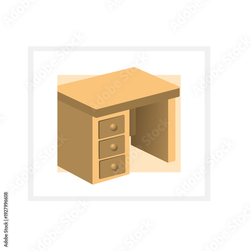 table with drawers in photo frame