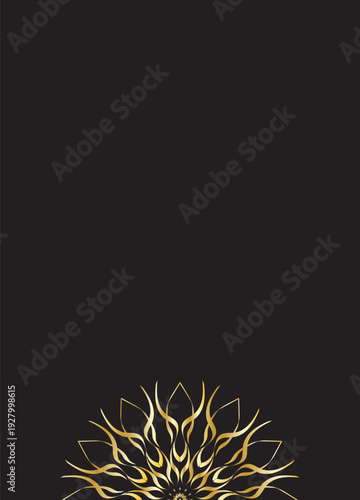 Luxury Gold Mandala Decorative Pattern on Dark Background