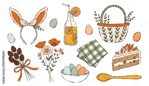 Vibrant Easter celebration elements in colorful arrangement