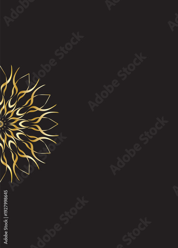 Luxury Gold Mandala Decorative Pattern on Dark Background