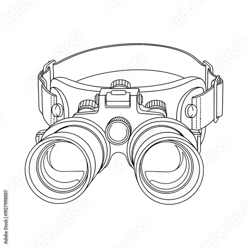Tactical night vision goggles with adjustable straps and dual eyepieces for military or outdoor use in low light conditions