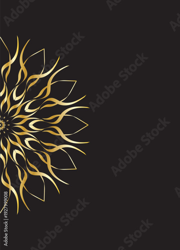 Luxury Gold Mandala Decorative Pattern on Dark Background
