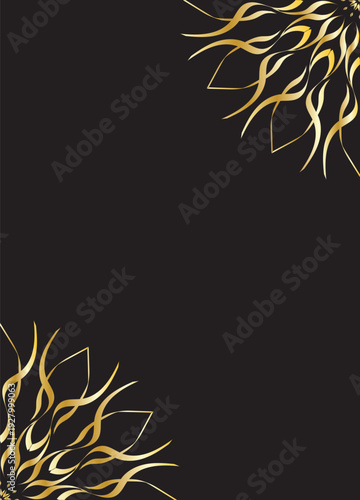 Luxury Gold Mandala Decorative Pattern on Dark Background