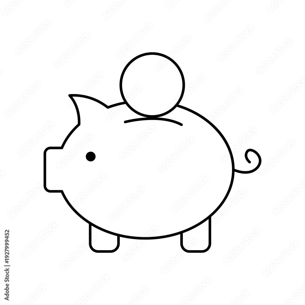 Fototapeta premium Piggy bank with coin