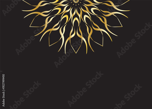 Luxury Gold Mandala Decorative Pattern on Dark Background