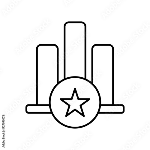 Winner podium with star