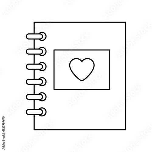 Notebook with heart page