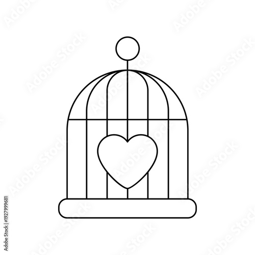 Birdcage with heart