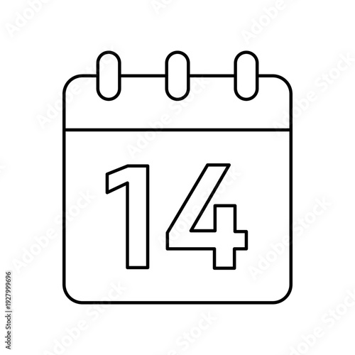 Calendar with number 14