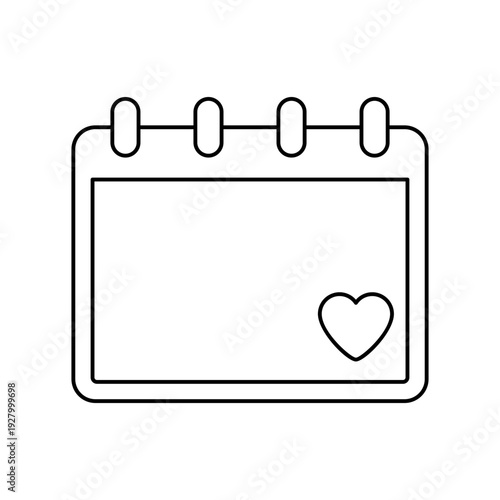 Blank calendar with heart