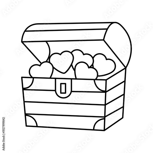 Treasure chest with hearts