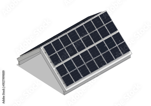 Renewable energy innovation with advanced solar panel technology on a modern building structure for sustainable power generation