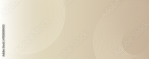 White and gold gradient vector background, featuring subtle circular line patterns. White and gold vector background in calm and modern texture. Minimal vector background in white and gold color.