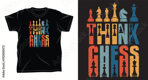 Think Chess Graphic vector art t-shirt design print
