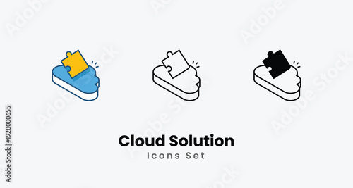 Cloud Solution icons vector set stock illustration