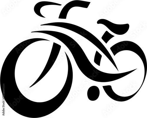 Modern Bicycle Silhouette Vector Illustration Isolated on White Background