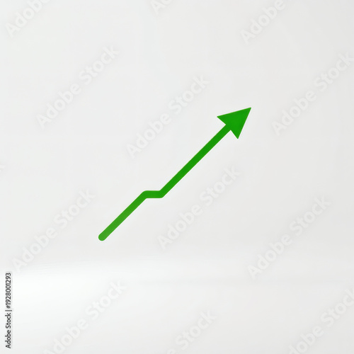 Upward green arrow on clean gradient background