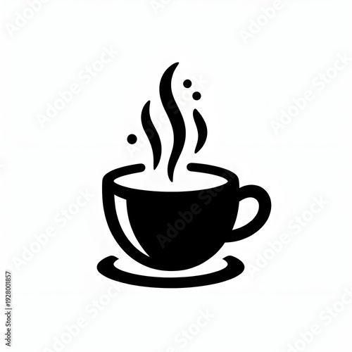 Minimalist Coffee Cup Logo Icon with Steam, Vector Illustration for Cafe Branding and Coffee Shop Design