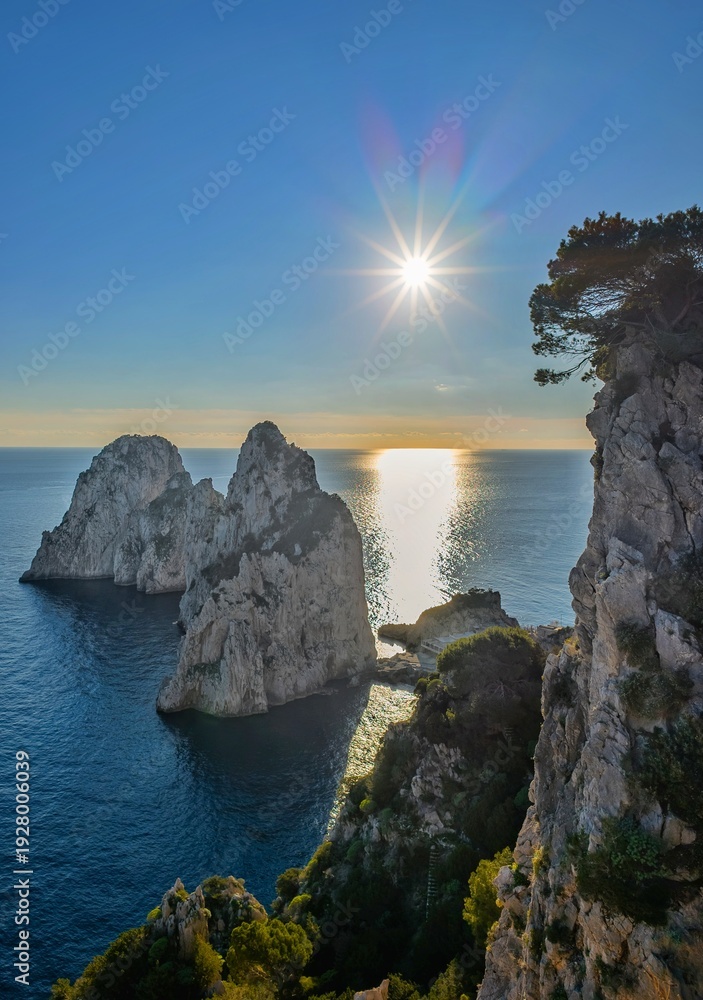 Fototapeta premium Isola di Capri (Campania, Italy) - The beautiful Capri island in the Naples gulf with awesome natural attractions. Here in particular with a typical landmark.