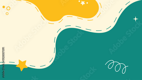 Colorful childish background. Hand drawn memphis pattern doodle shapes and lines. Design elements for cover, brochure, magazine, poster, flyer. Trendy abstract colorful background. Vector illustration