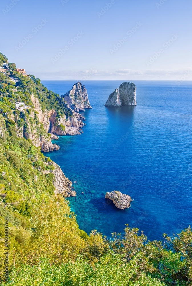 Fototapeta premium Isola di Capri (Campania, Italy) - The beautiful Capri island in the Naples gulf with awesome natural attractions. Here in particular with a typical landmark.