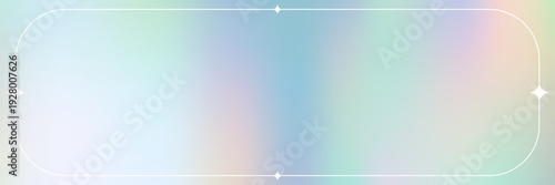 Pearl gradient background with nacre gradation in white, blue, mint and soft silver tones with rounded frame and star accents. Pearl nacre gradient backdrop with elegant border detail.