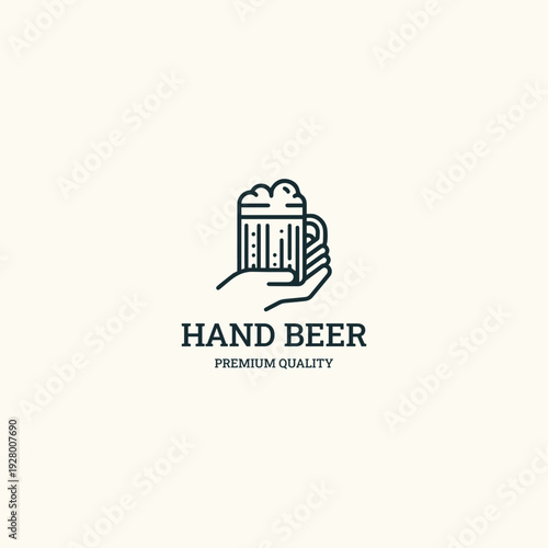 Hand beer logo icon design template vector illustration
