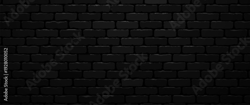 Black Brick Wall Background Texture. Clinker Bricks. Grunge Rough Blocks Brick Pattern. Vector Illustration.