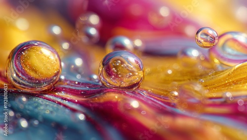 Wallpaper Mural Abstract Colorful Liquid Bubbles on Vibrant Swirling Surface Torontodigital.ca