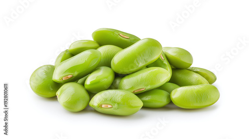 Wallpaper Mural Heap of shelled fresh green edamame beans isolated on a white background Torontodigital.ca