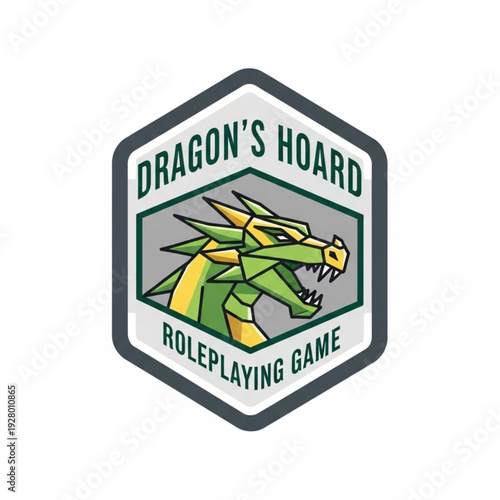 Dragon's Hoard Roleplaying Game Logo with Green Dragon.